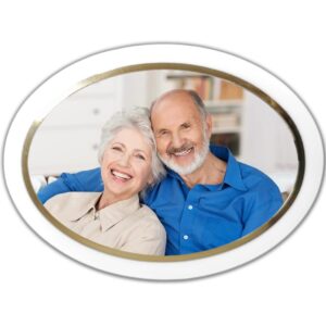 Two people – 11 x 15 cms – oval photo landscape