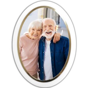 Two people – 11 x 15 cms – oval photo portrait