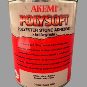 Tin of Akemi Poly Soft Stone Glue – White