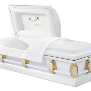 White Devotional Steel Casket