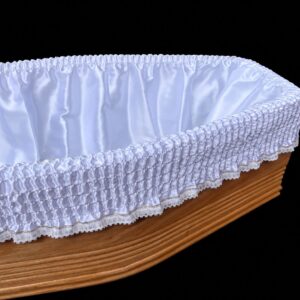 H.20 white trim gold coffin drapery