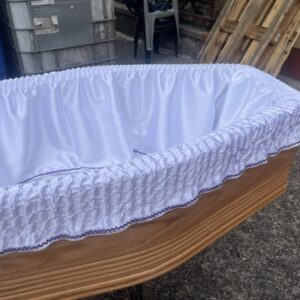 H.20 white trim purple coffin drapery