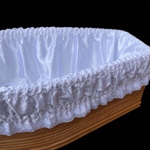 H.25 all white coffin drapery with pillow