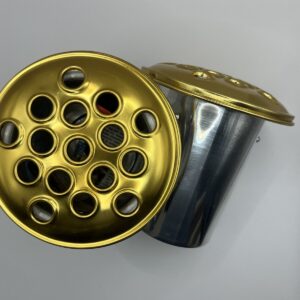 Large Grave Vase Containers – Gold Tops