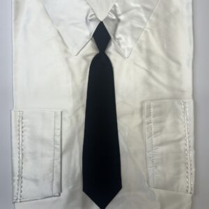 Man’s White Satin Shirt with Tie - Outsize
