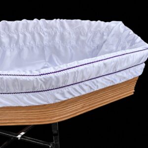 PRF II  white trim purple coffin drapery with pillow