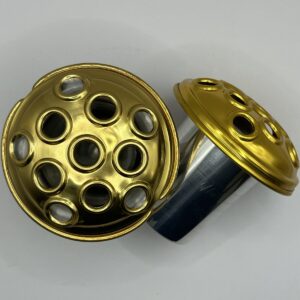 Small Grave Vase Containers – Gold Tops